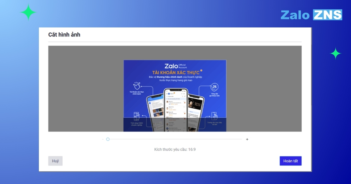 Cắt hình ảnh theo tỷ lệ và hoàn tất
