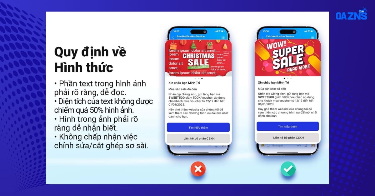 Quy định về chữ trong hình ảnh 