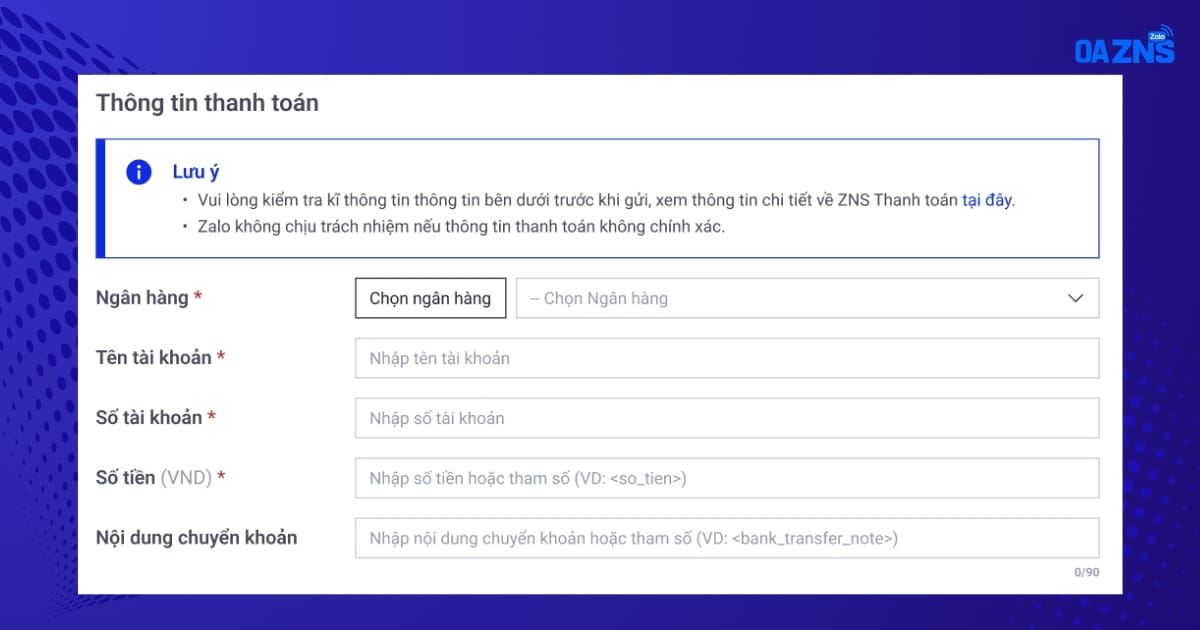 Bước nhập thông tin thanh toán