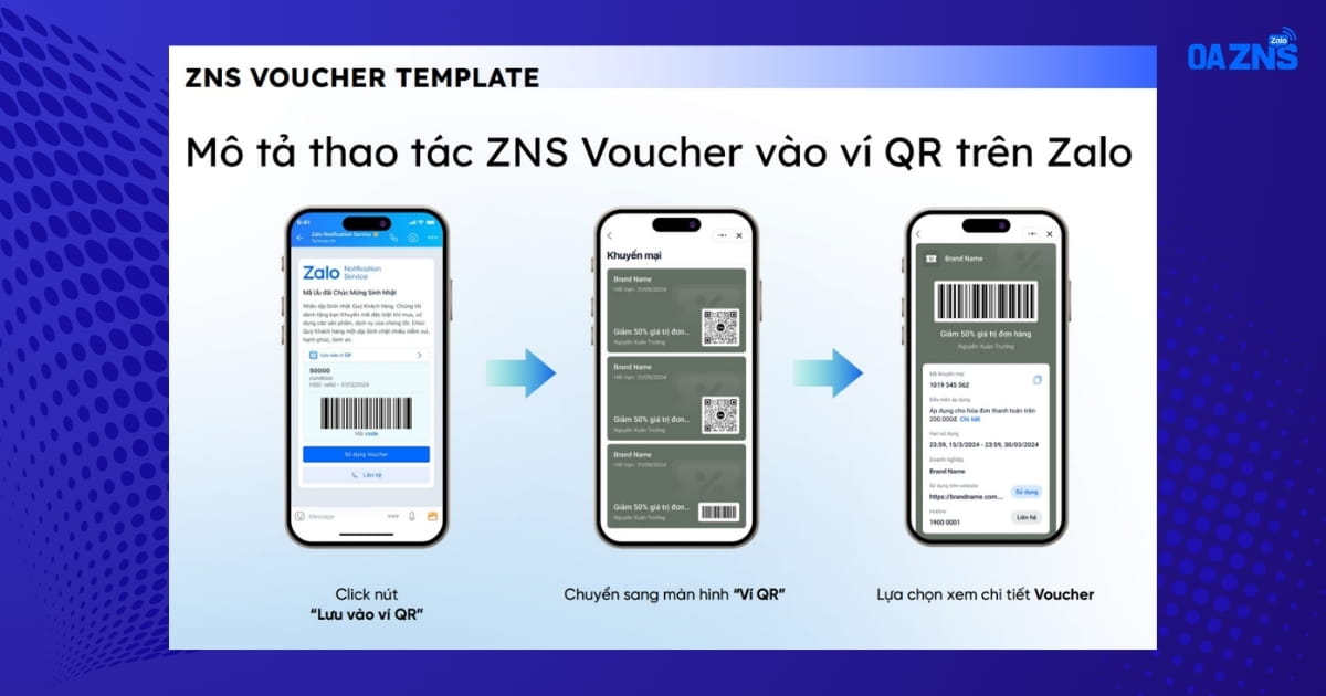 Thao tác lưu Voucher vào ví QR trên Zalo