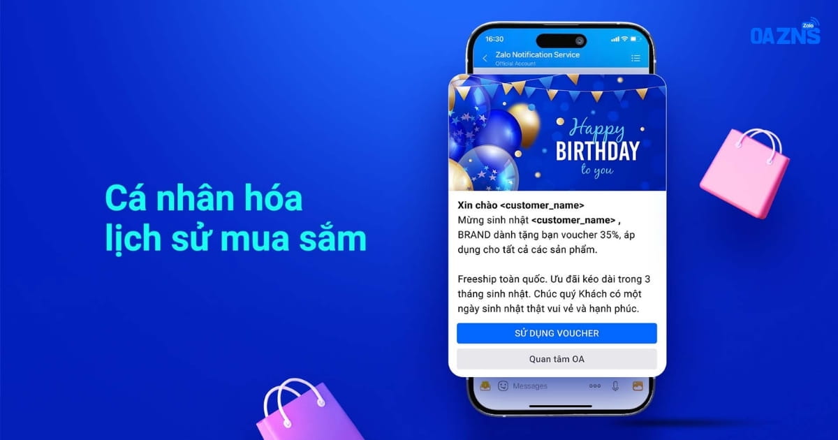 ZNS cá nhân hóa người dùng