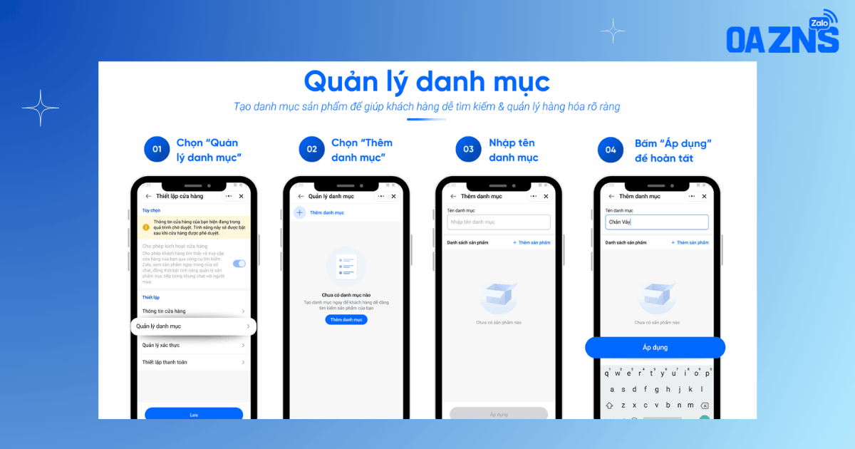 Chọn Quản lý danh mục