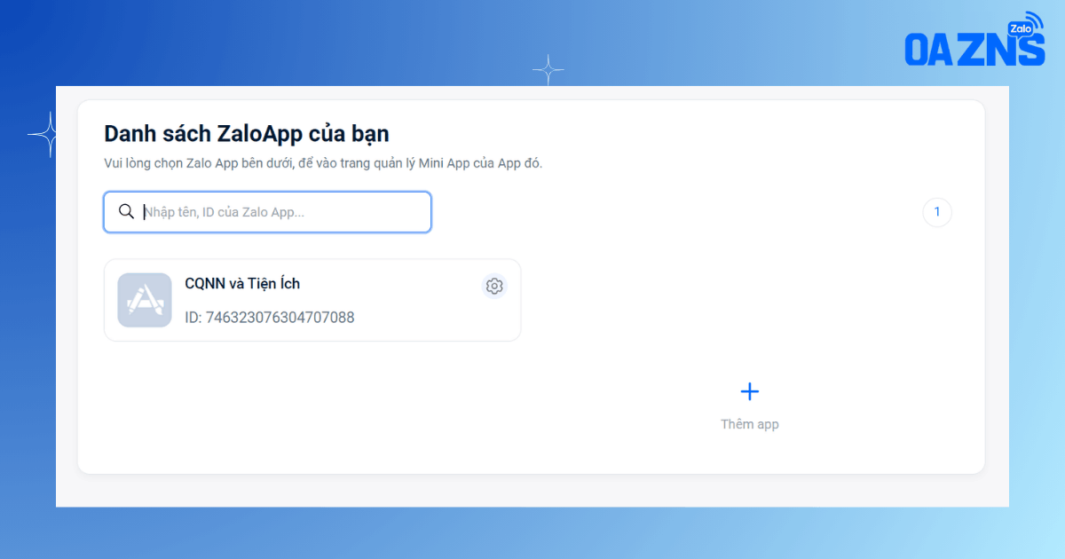 Danh sách Zalo App