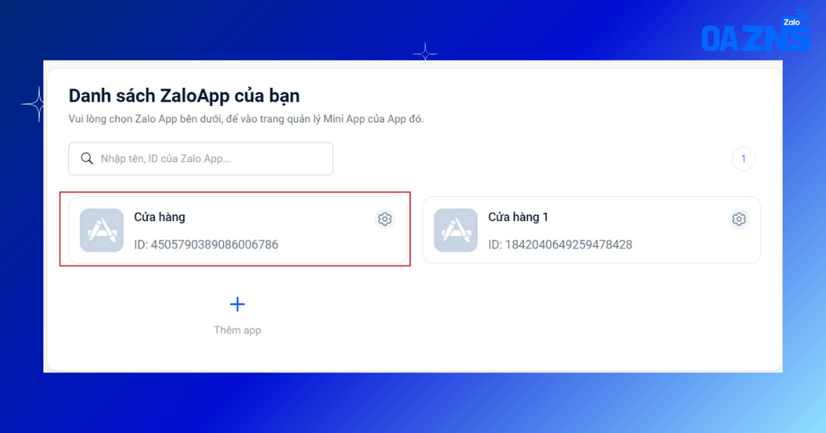 Danh sách Zalo Mini App