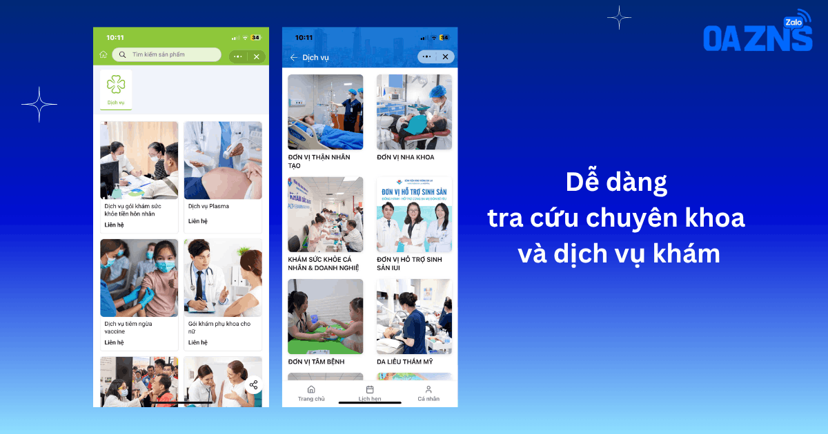 Dễ dàng tra cứu chuyên khoa và dịch vụ khám
