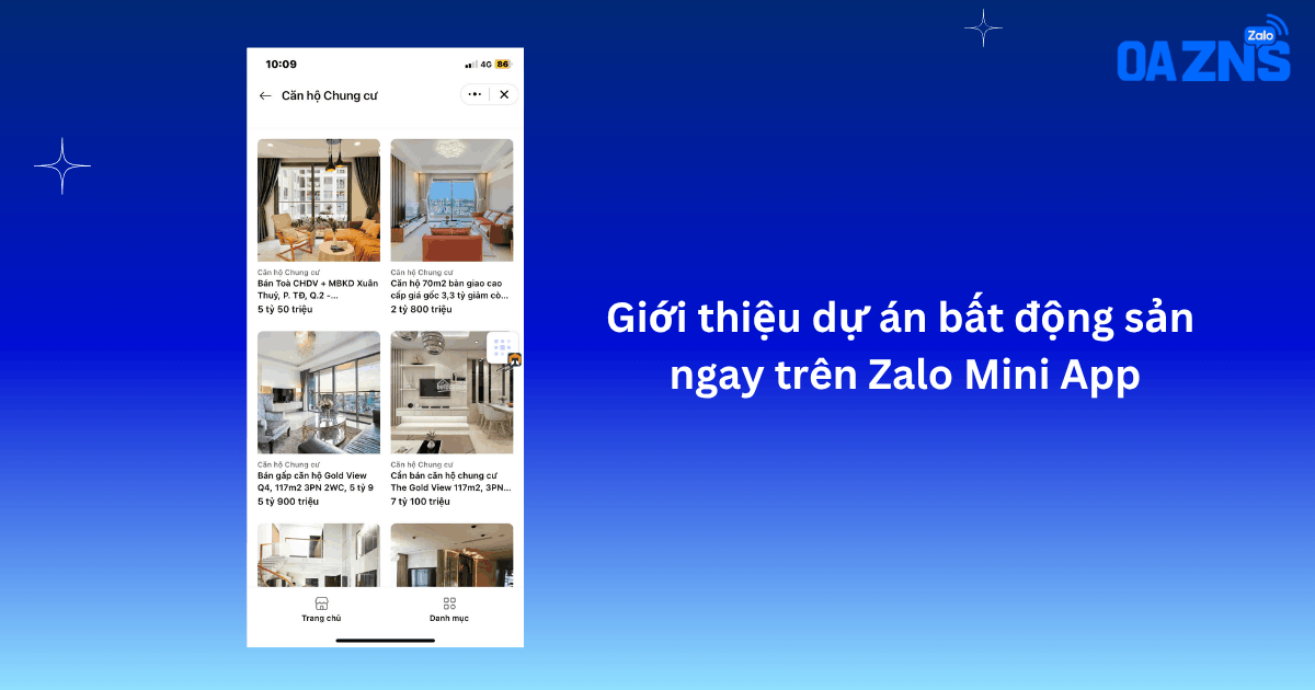 Giới thiệu dự án bất động sản ngay trên Zalo Mini App