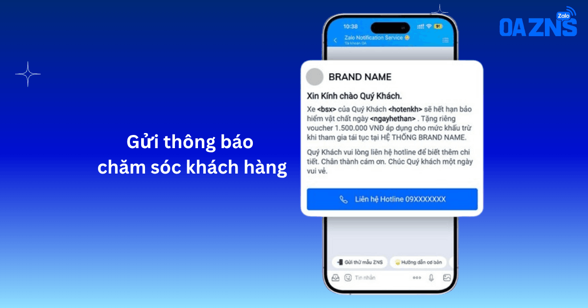 Gửi thông báo chăm sóc khách hàng
