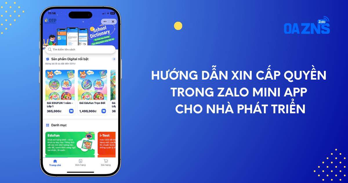 Hướng dẫn xin cấp quyền trong Zalo Mini App cho nhà phát triển