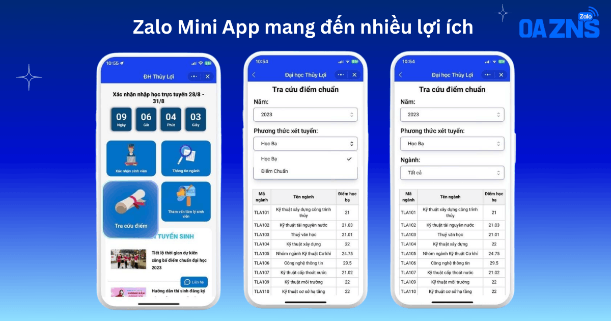 Tích hợp nhiều tính năng trên Zalo Mini App