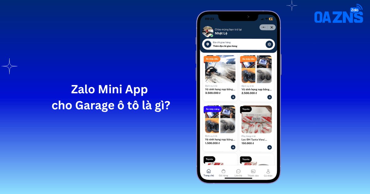 Zalo Mini App cho Garage ô tô là gì?