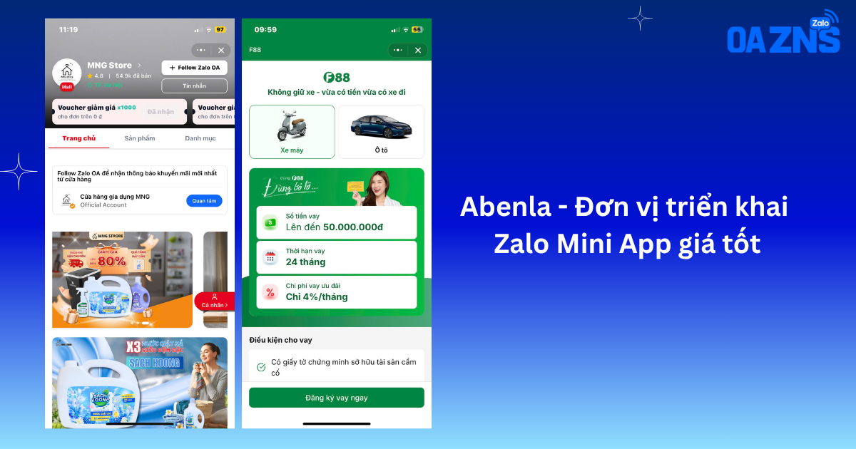 Abenla - Đơn vị triển khai Zalo Mini App giá tốt
