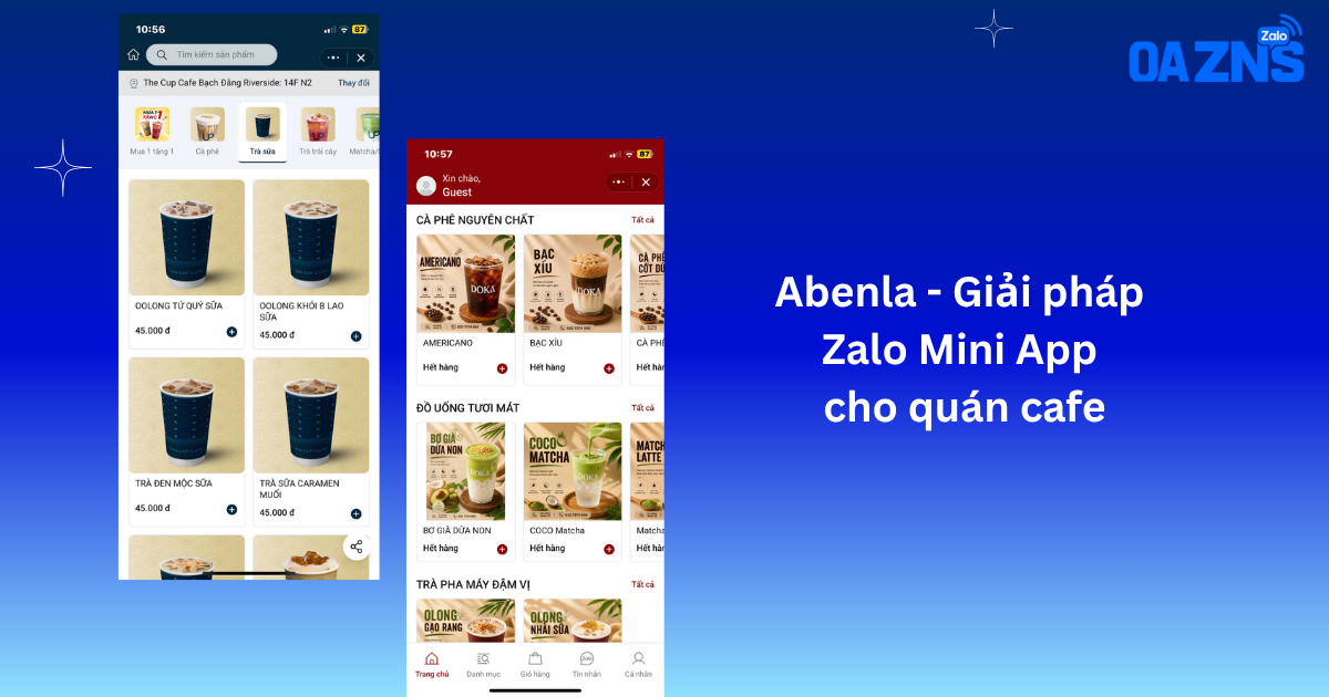 Abenla - Giải pháp Zalo Mini App cho quán cafe