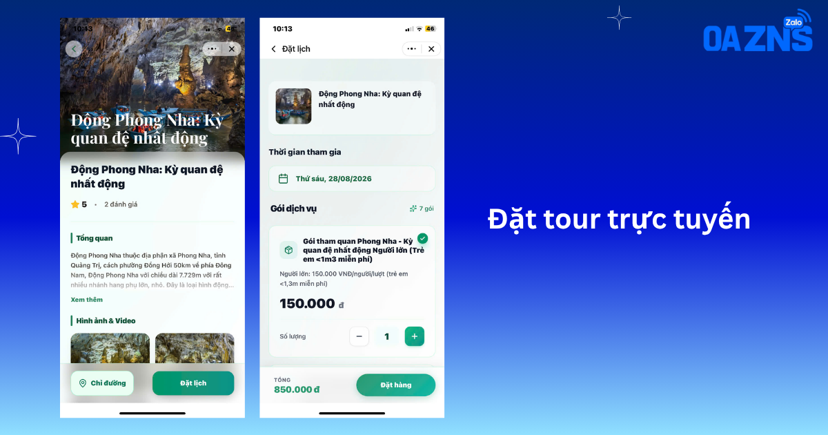 Đặt tour trực tuyến