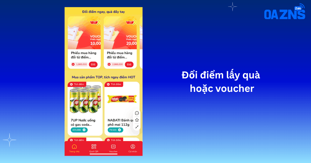 Đổi điểm lấy quà hoặc voucher