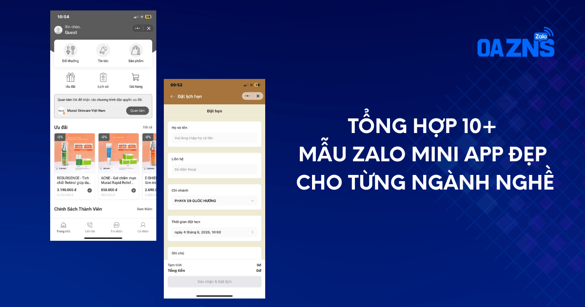 Tổng Hợp 10+ Mẫu Zalo Mini App Đẹp Cho Từng Ngành Nghề