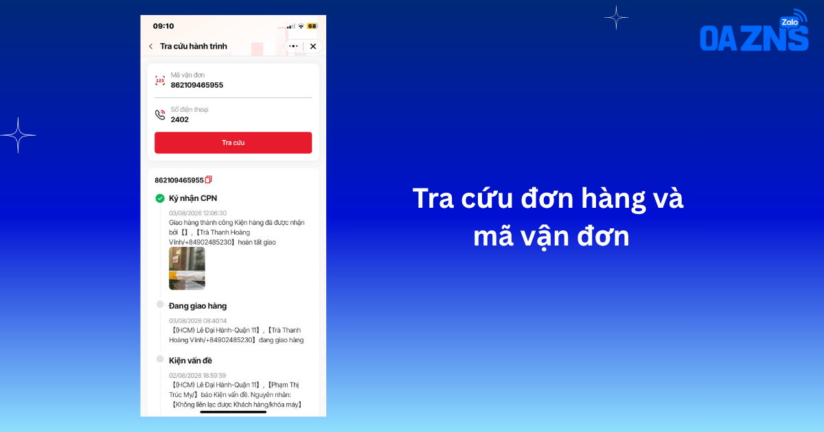Tra cứu đơn hàng và mã vận đơn
