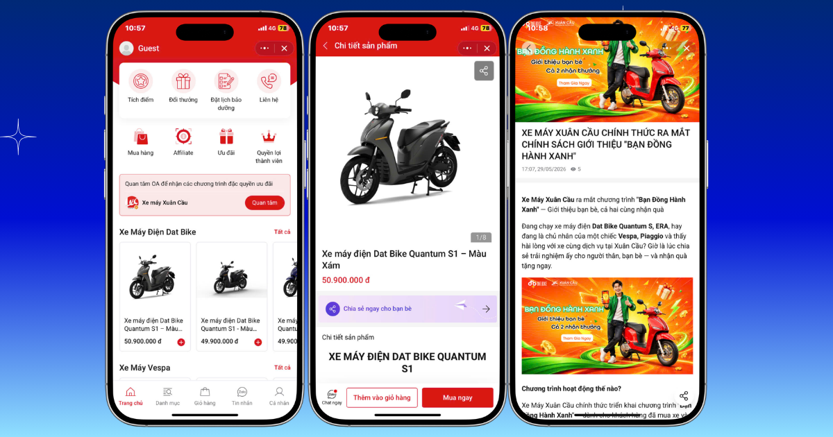 Zalo Mini App cho ngành ô tô, xe máy