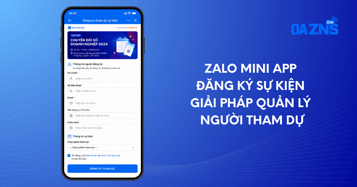 Zalo Mini App đăng ký sự kiện – Giải pháp quản lý người tham dự