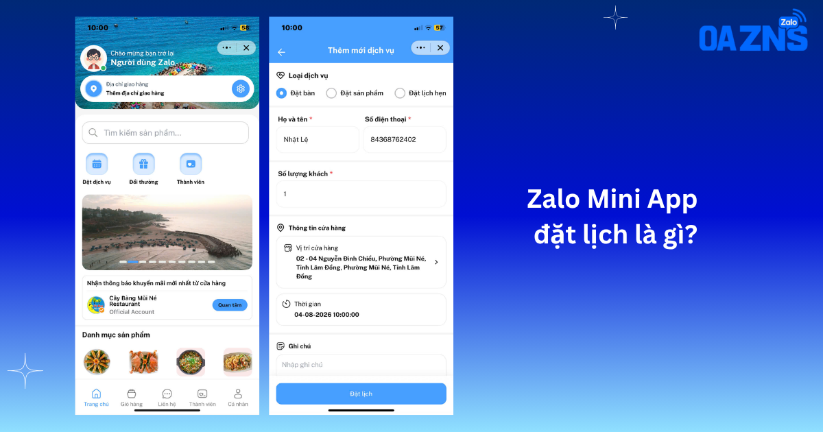 Zalo Mini App đặt lịch là gì?
