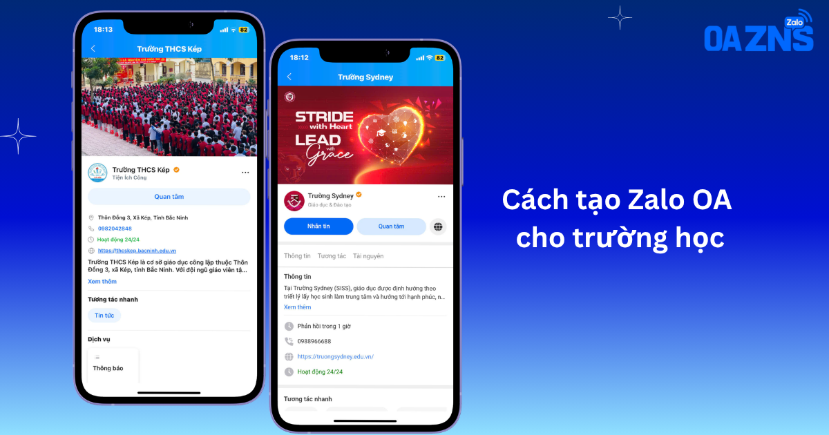 Cách tạo Zalo OA cho trường học