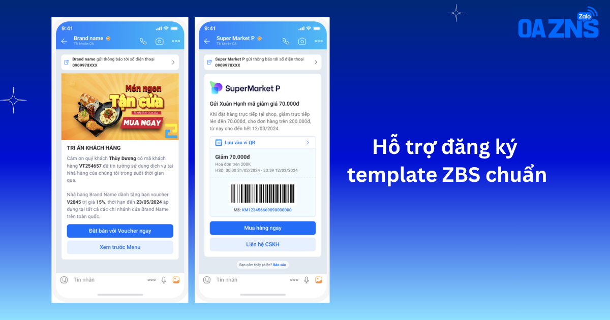 Hỗ trợ đăng ký template ZBS chuẩn