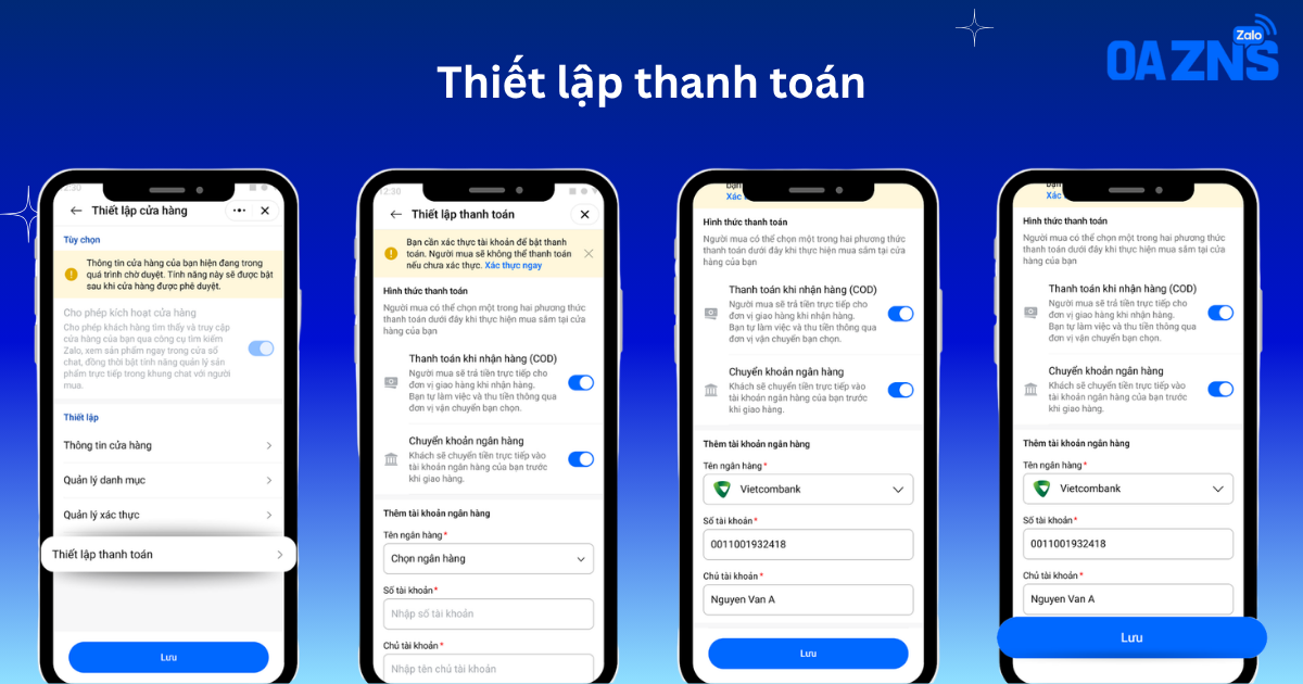 Thiết lập thanh toán
