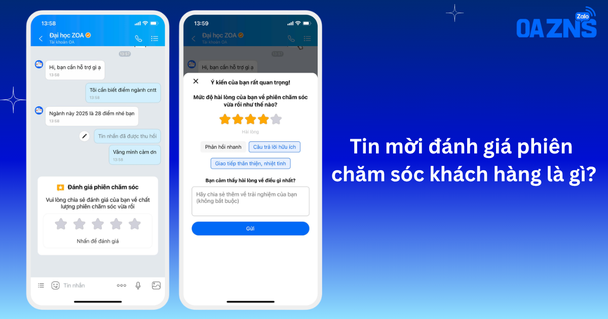 Tin mời đánh giá phiên chăm sóc khách hàng là gì?