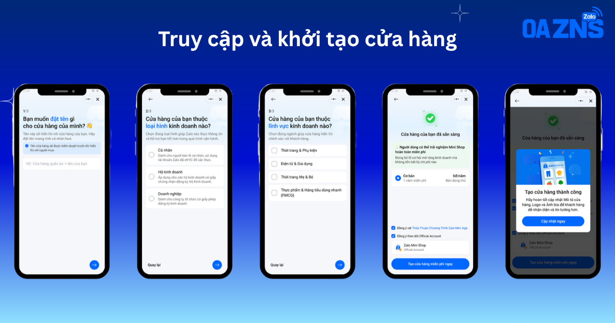 Truy cập và khởi tạo cửa hàng