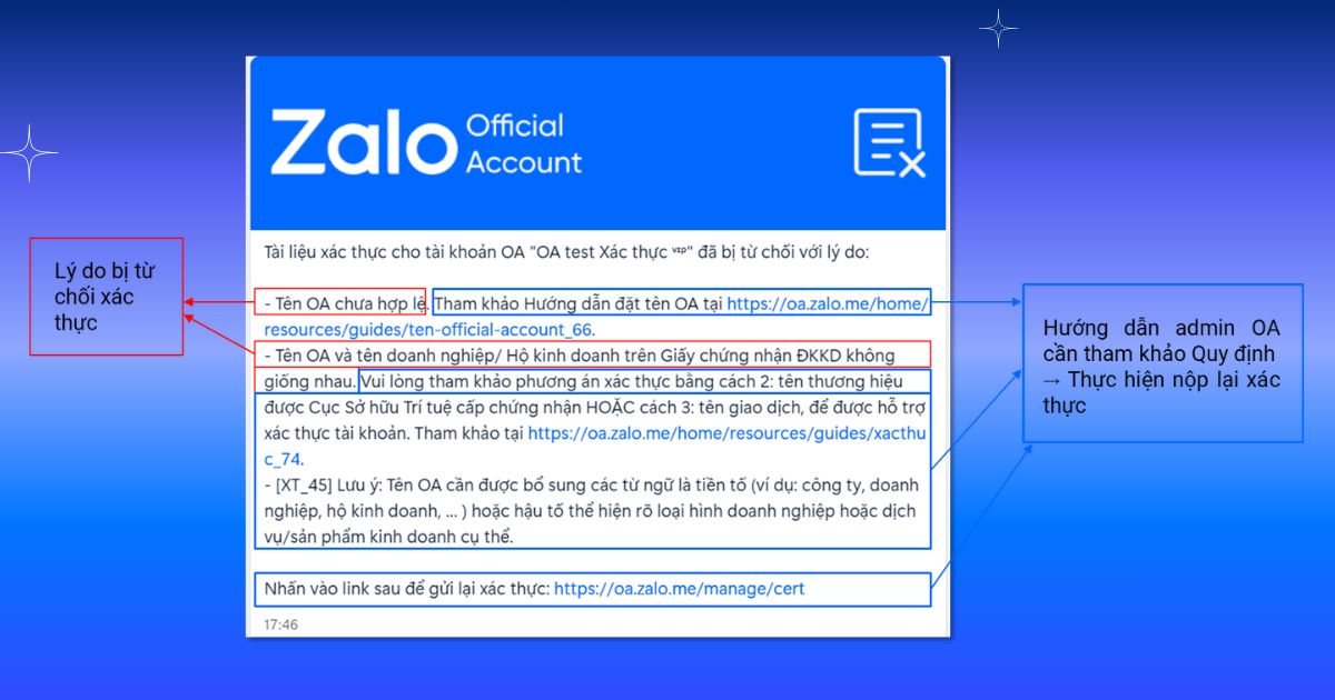 Kiểm tra tin nhắn từ Zalo Official Account